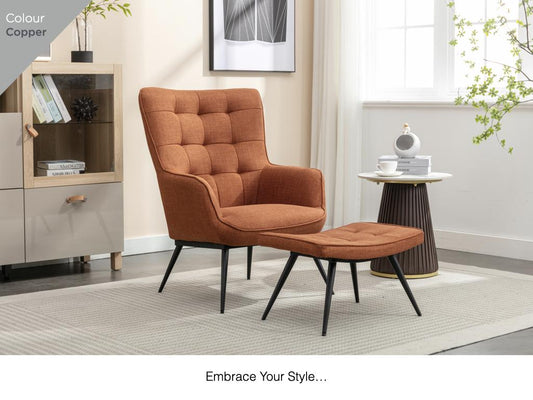 Katelyn Accent Chair with Stool