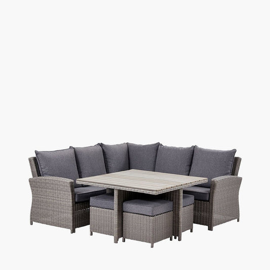 Slate Grey Barbados Square Corner Set with Polywood Top