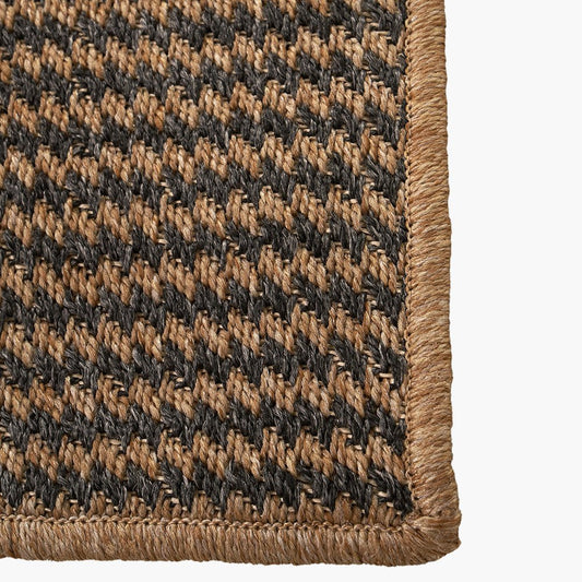 Indoor Outdoor Natural and Slate Grey Design Rug