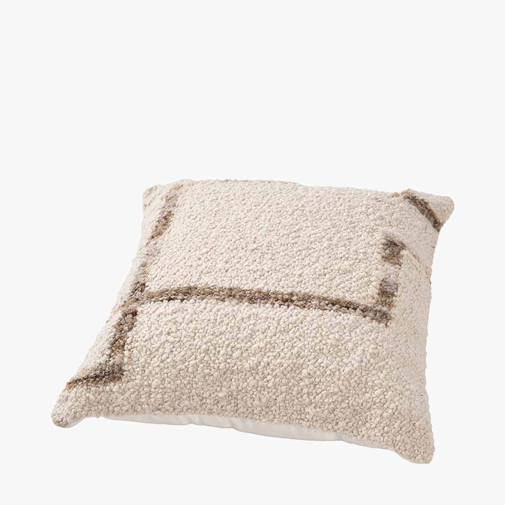 Indoor Outdoor Natural and Tan Fleck Design Scatter Cushion