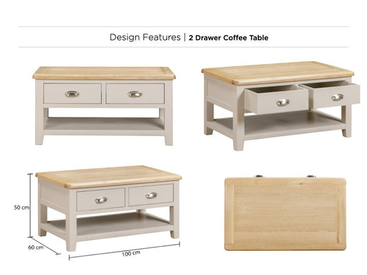 Windermere Painted 2 Drawer Coffee Table