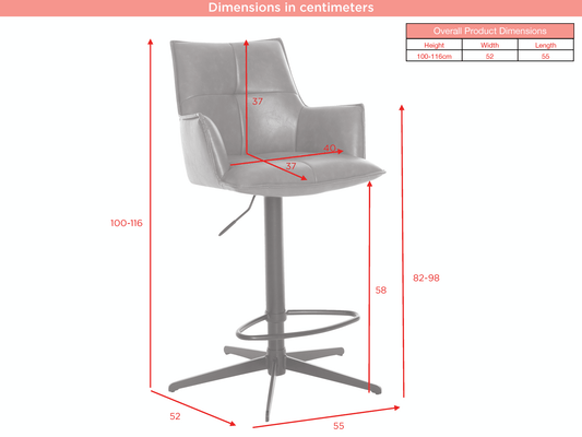 Jacob PU Barstool
