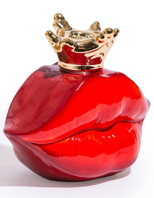 Queen of Lips Red Ceramic Candle Holder