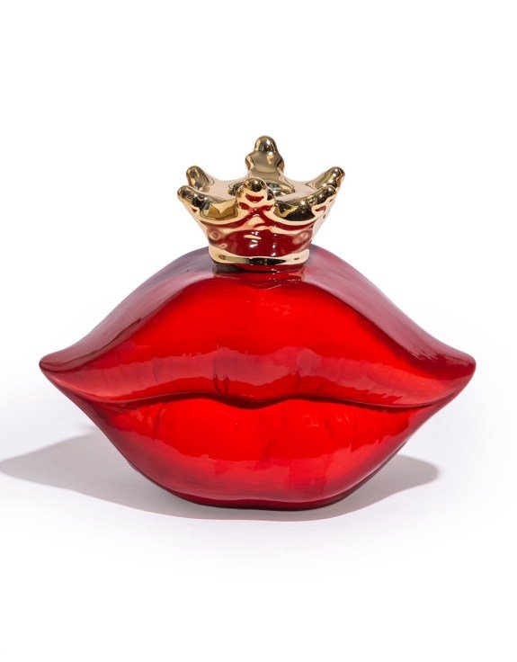 Queen of Lips Red Ceramic Candle Holder