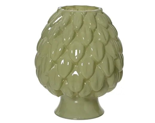 Green Milky Finish Glass Vase (26.5x22cm)