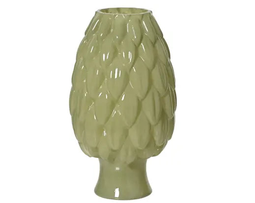 Green Milky Finish Glass Vase (33x18.5cm)
