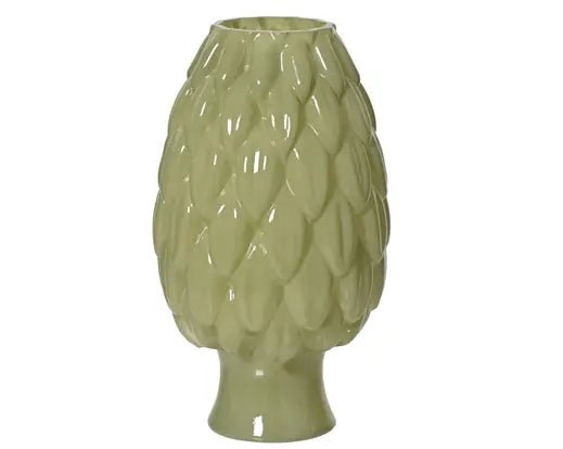 Green Milky Finish Glass Vase (33x18.5cm)