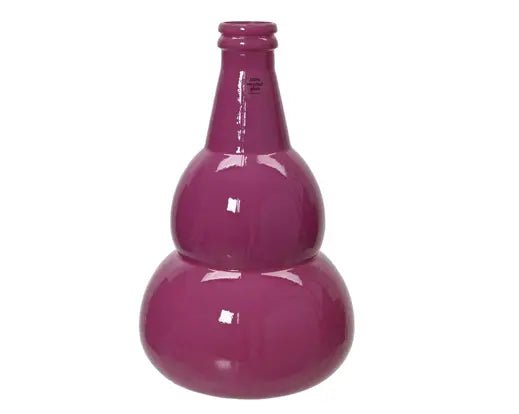 Glossy Pink Recycled Glass Vase