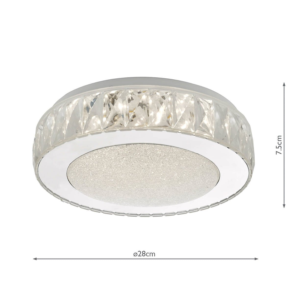 Dar Akelia Flush Acrylic & Stainless Steel Small LED