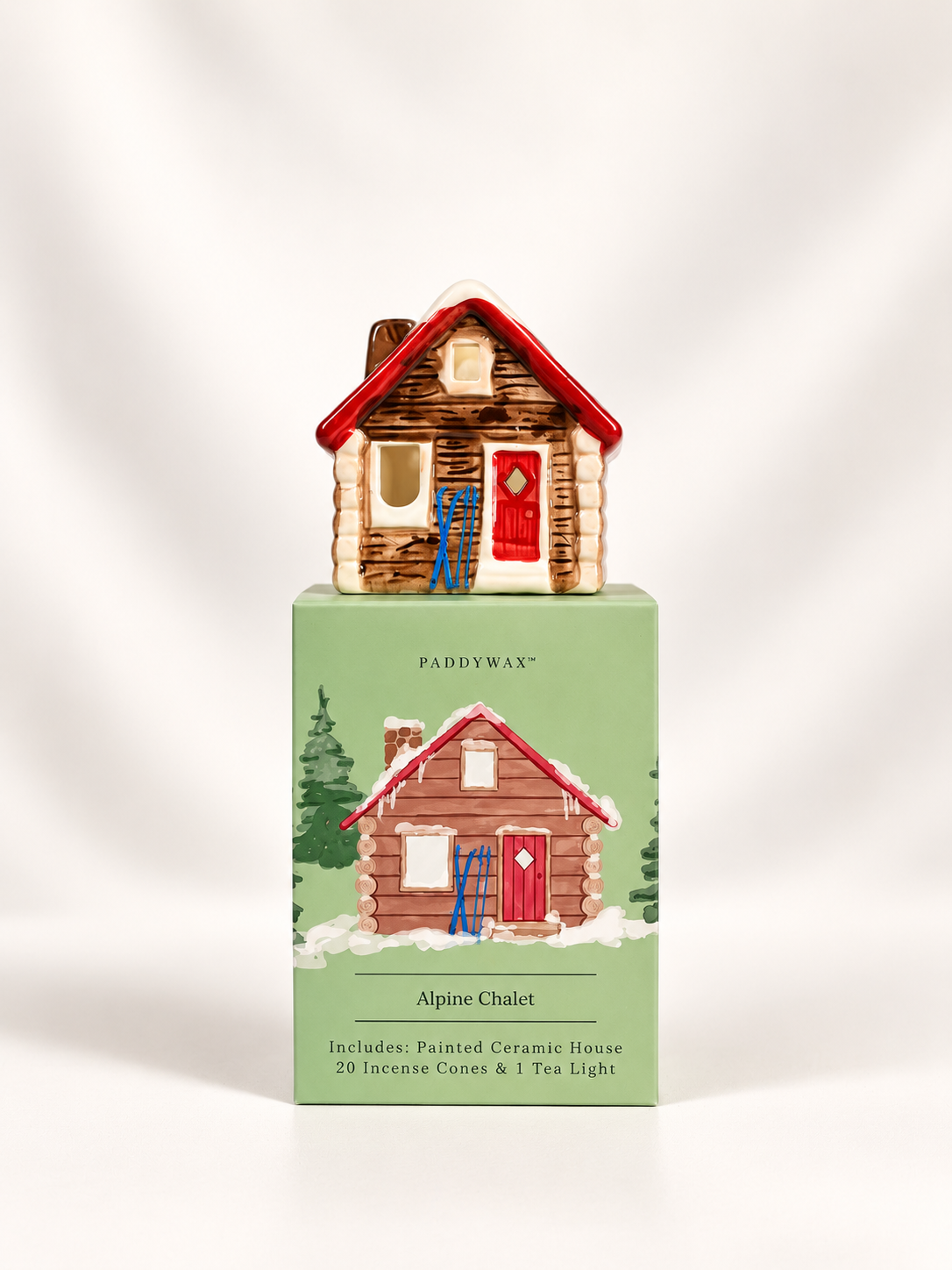 Paddywax Alpine Chalet Ceramic House Incense Cones & Tea Light