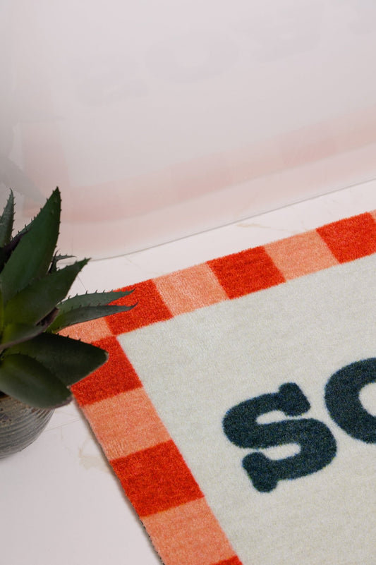 Dip & Drip Nylon Printed Bright Soak Border Bathmat