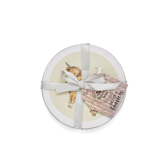 Cooksmart Buttercup Farm Pack of 4 Round Coasters