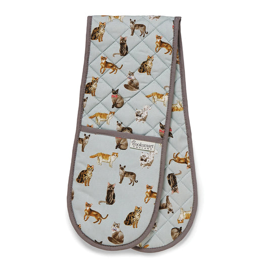 Cooksmart Curious Cats Double Oven Gloves