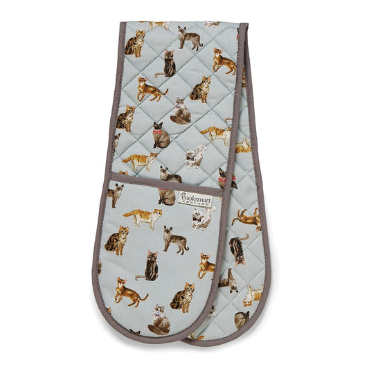 Cooksmart Curious Cats Double Oven Gloves