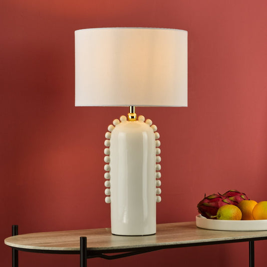 Dar Dolce Table Lamp White Ceramic With Shade