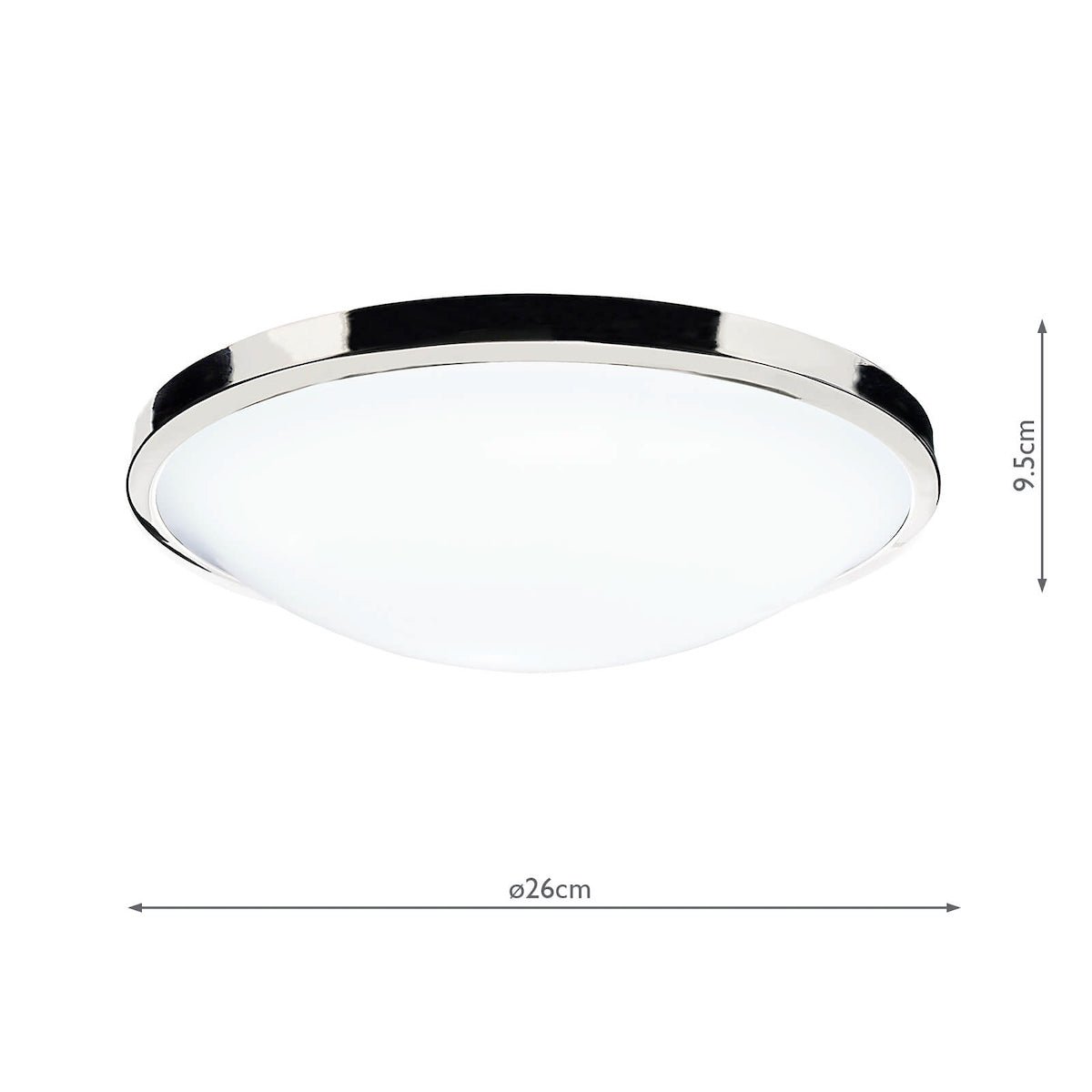 Dar Dover Bathroom Flush Polished Chrome White Acrylic IP44