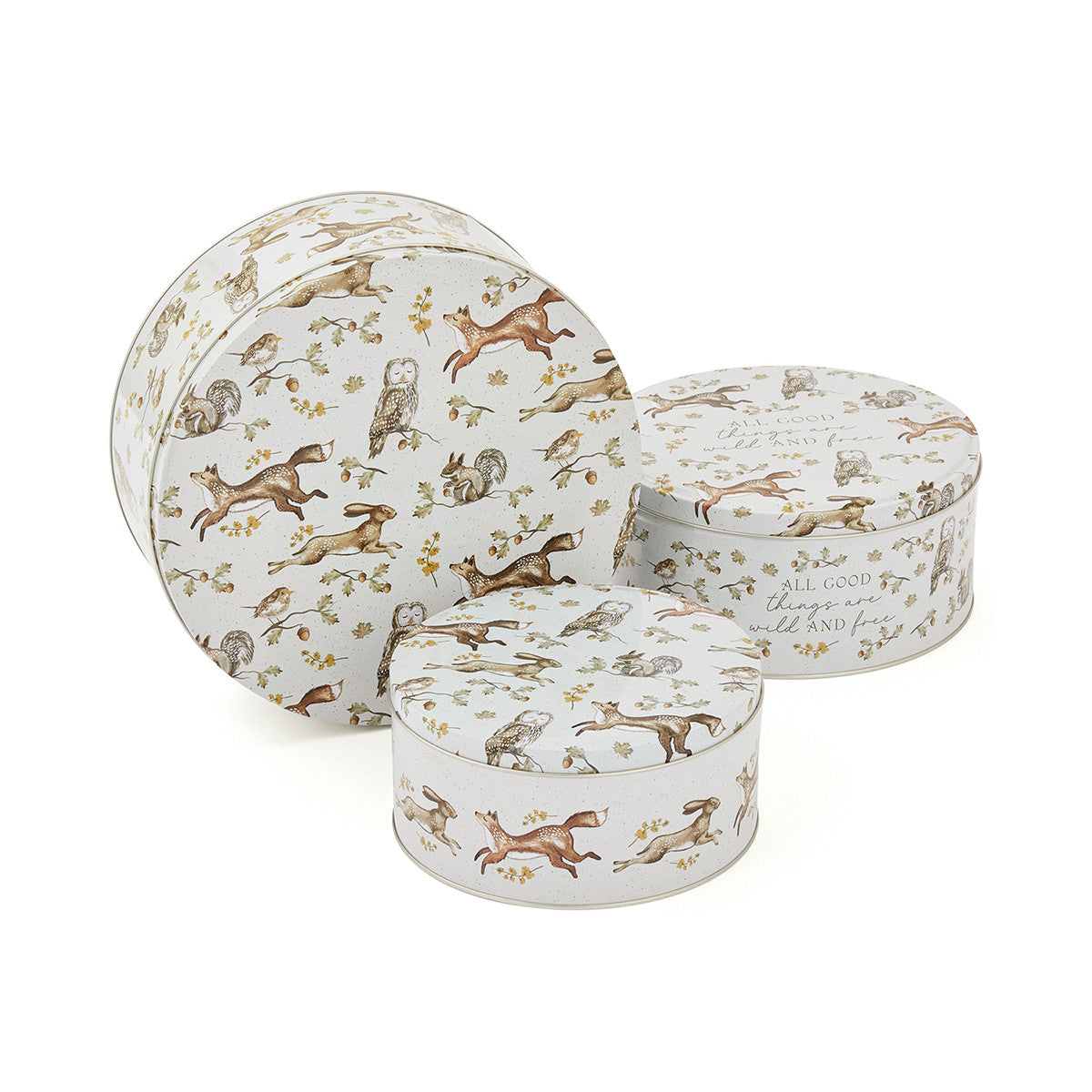 Cooksmart Forest Fable Set Of 3 Nesting Cake Tins
