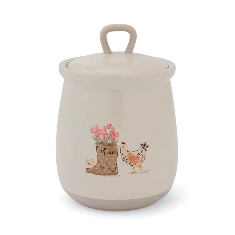 Cooksmart Hen House Lane Wellies & Hens Canister