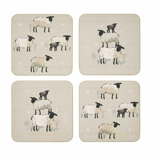 Cooksmart Highland Sheep Pack of 4 Coasters