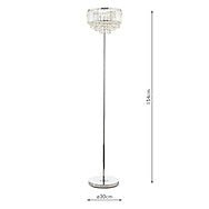 Dar Laura Ashley Vienna 3lt Floor Lamp Crystal & Polished Chrome