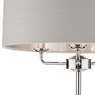Dar Laura Ashley Sorrento 3 Light Floor Lamp Polished Nickel With Silver Shade