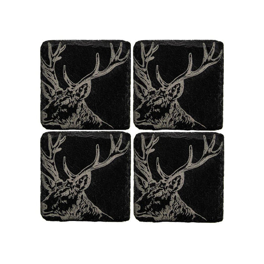 Selbrae House Stag Slate Coasters (Set of 4)