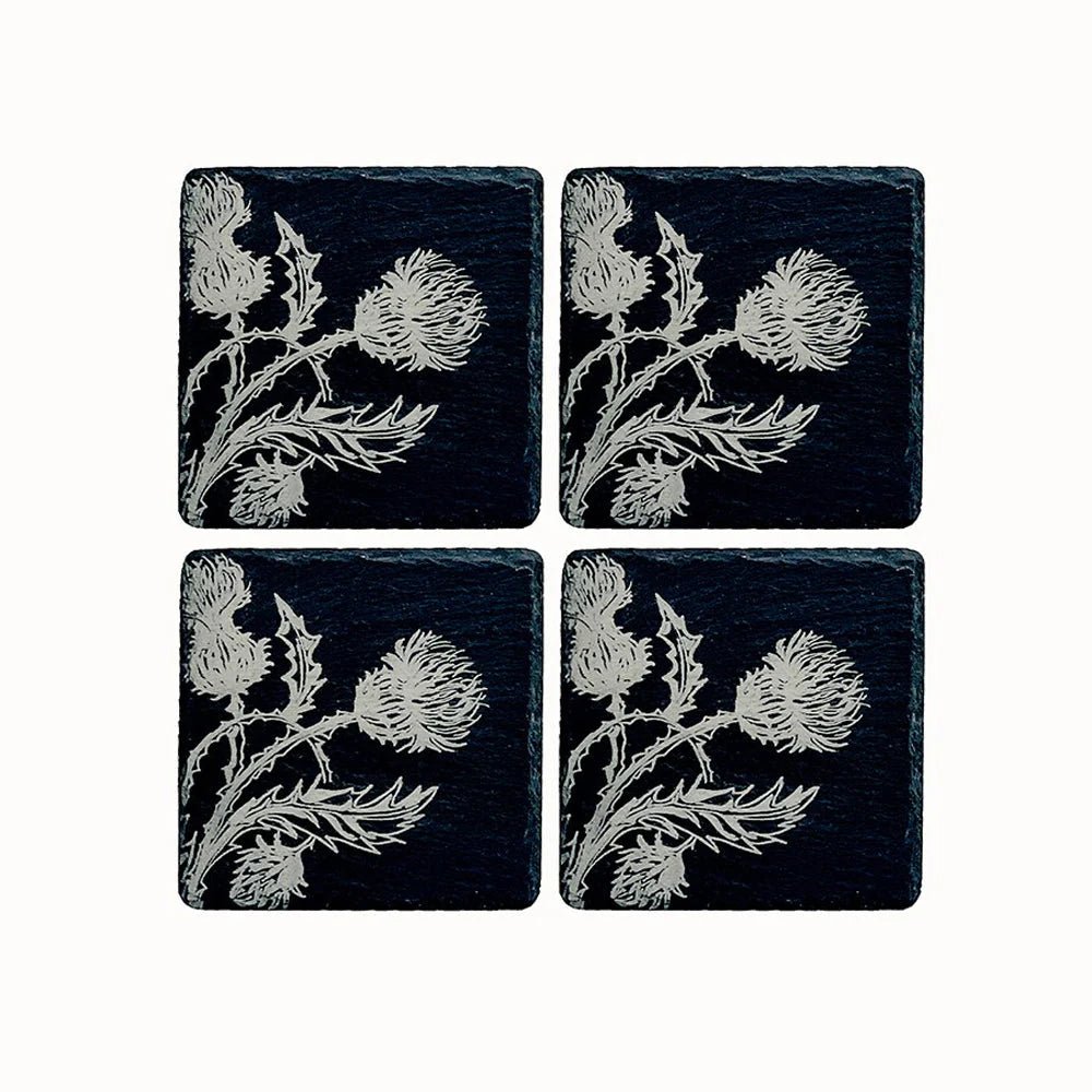 Selbrae House Thistle Trio Slate Coasters (Set of 4)