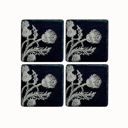 Selbrae House Thistle Trio Slate Coasters (Set of 4)