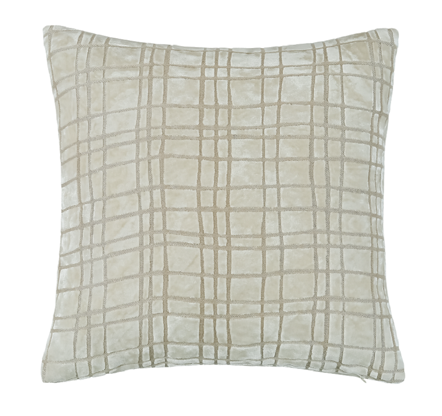 Paul Moneypenny Large Drunkplaid Ivory Cushion