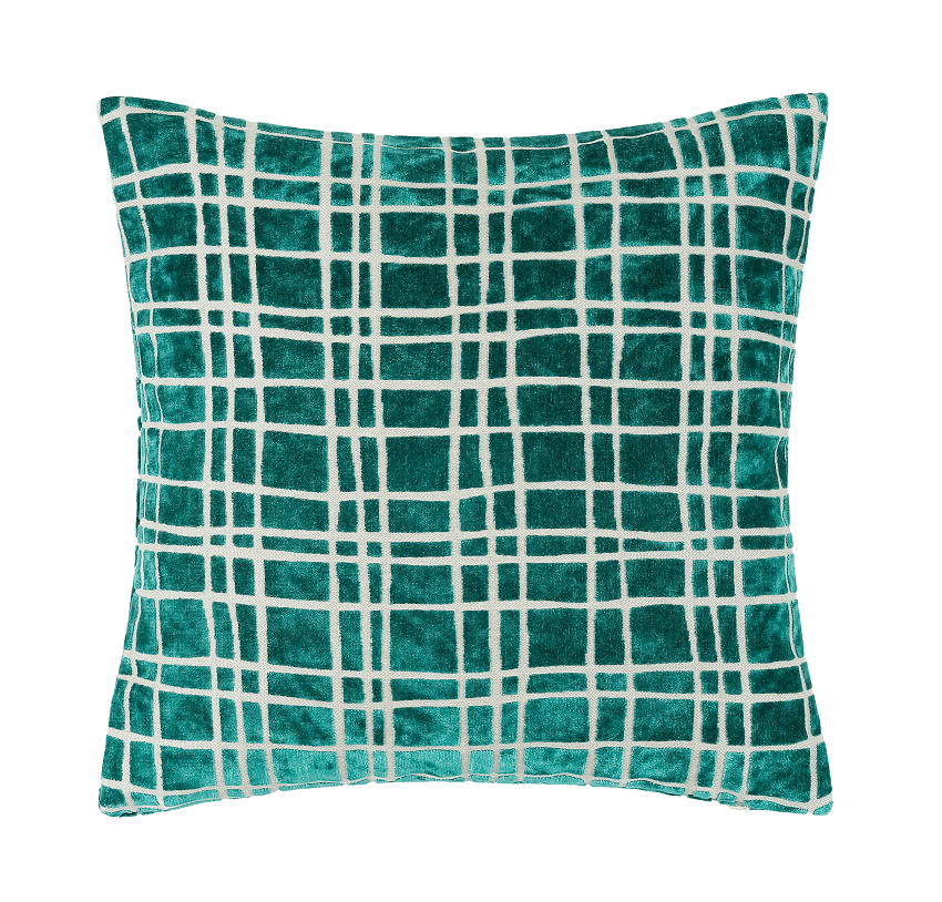 Paul Moneypenny Drunkplaid Teal Cushion