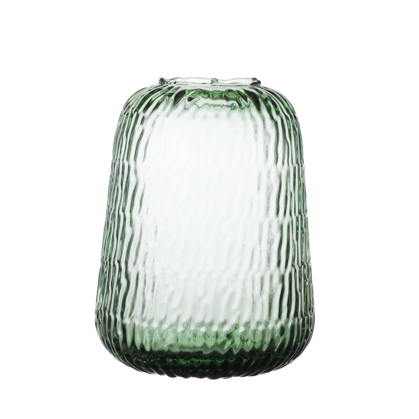 Otters Brook Green Organic Pattern Open Top Glass Jar (23cm)