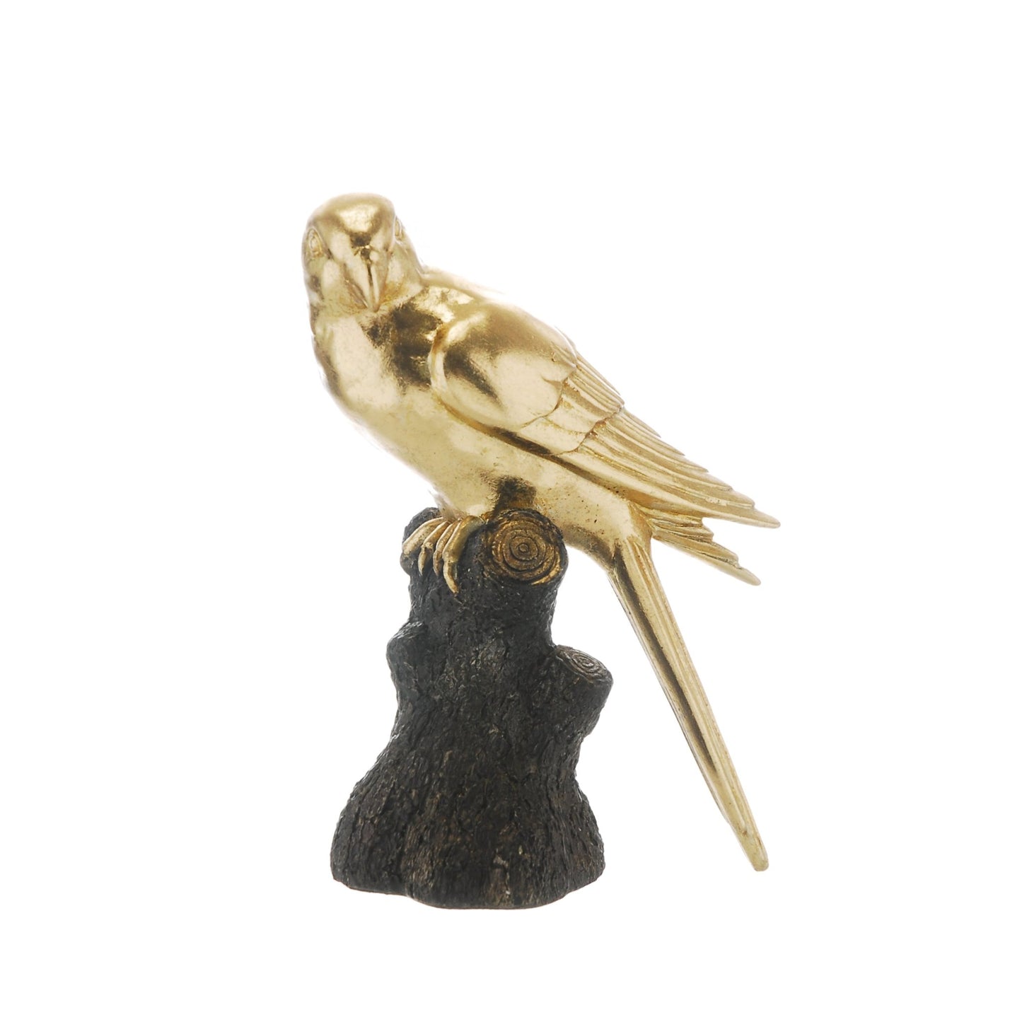 Otters Brook Polyresin Gold Parrot on Branch