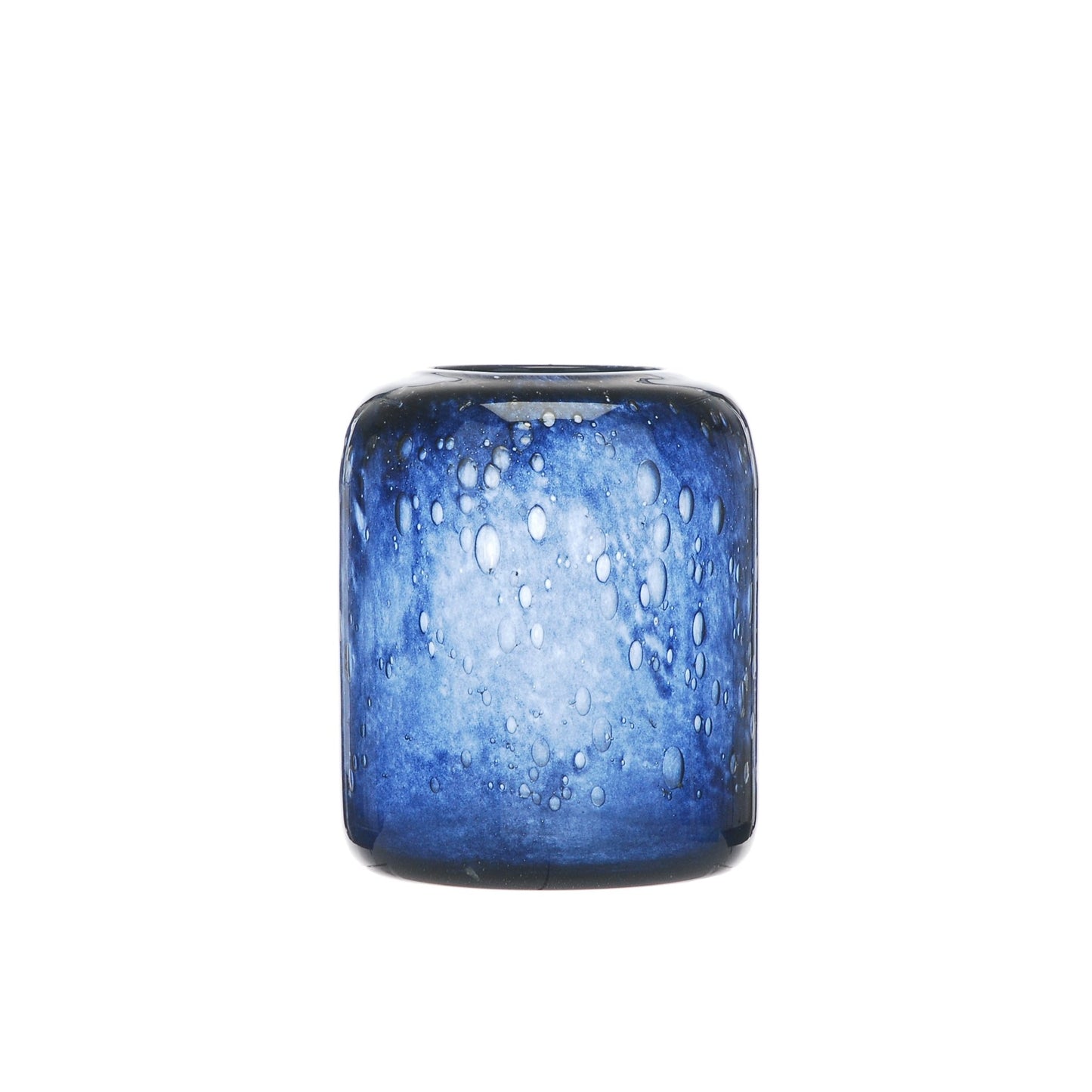 Otters Brook Opaque Cobalt Blue Bubble Effect Glass Vase