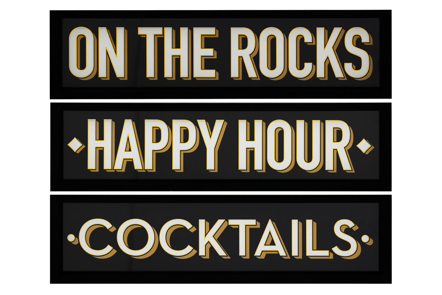 Happy Hour Typography Bar Sign Wall Art