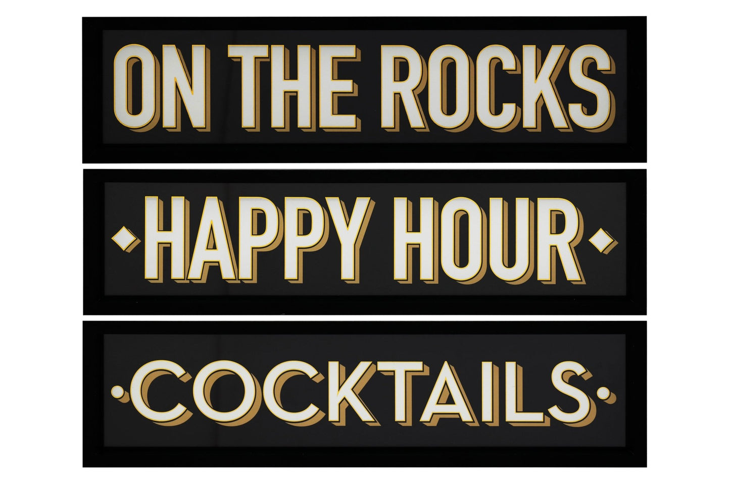 Happy Hour Typography Bar Sign Wall Art