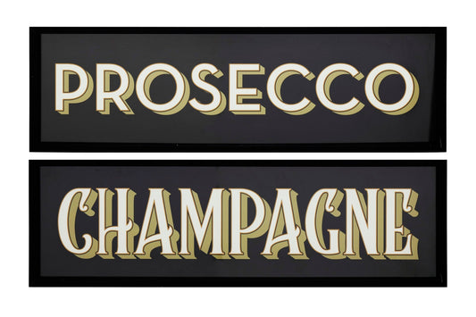 Champagne Typography Bar Sign Wall Art