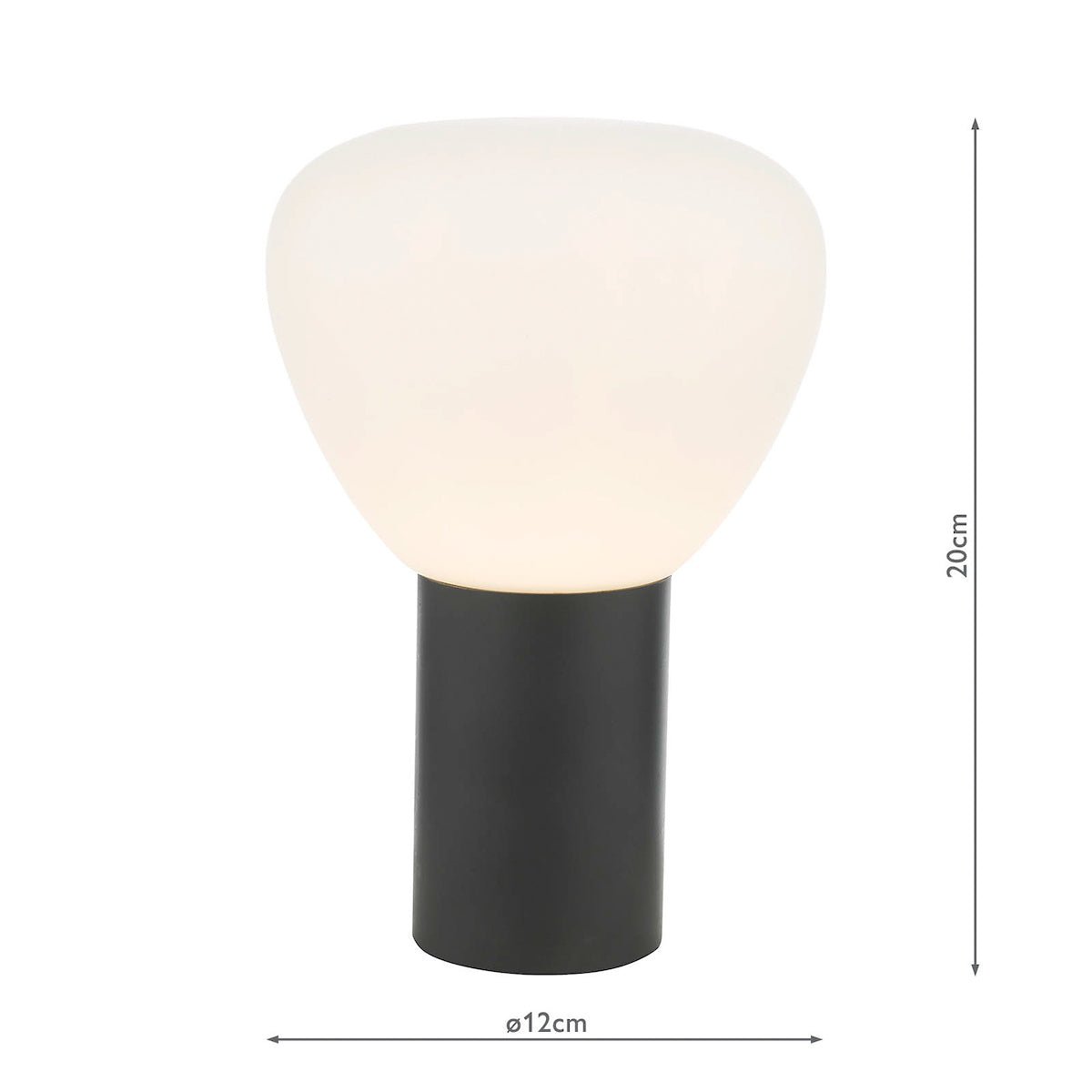 Dar Zorah Touch Table Lamp Opal Glass and Matt Black