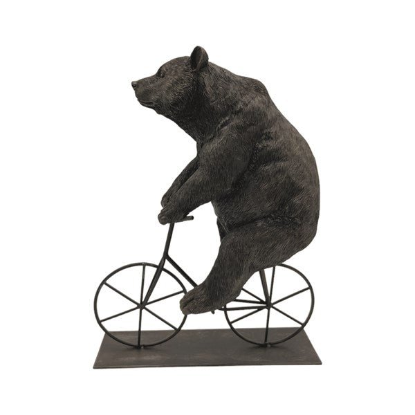 Bear Riding a Bicycle Figurine