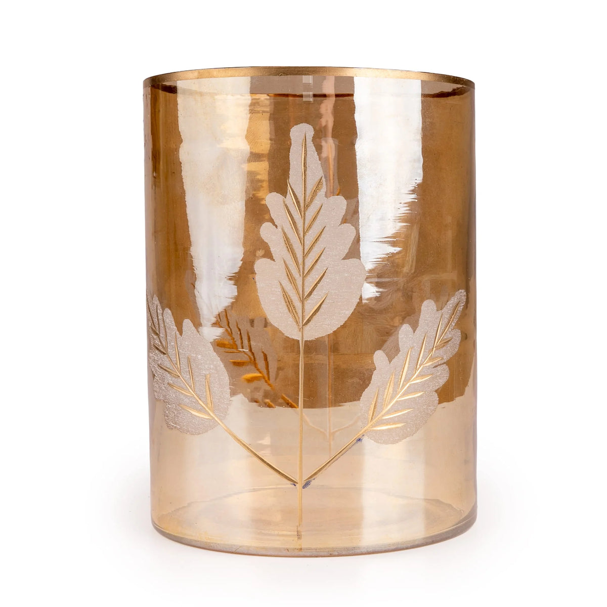 Glass Tealight Holder with Leaves
