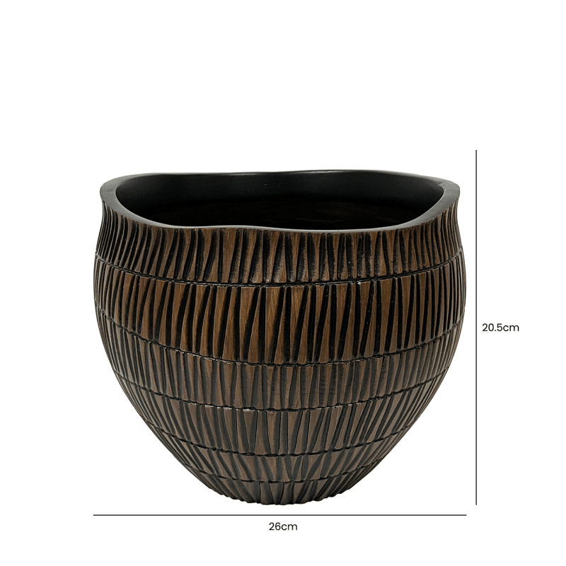Black and Brown Polyresin Dish