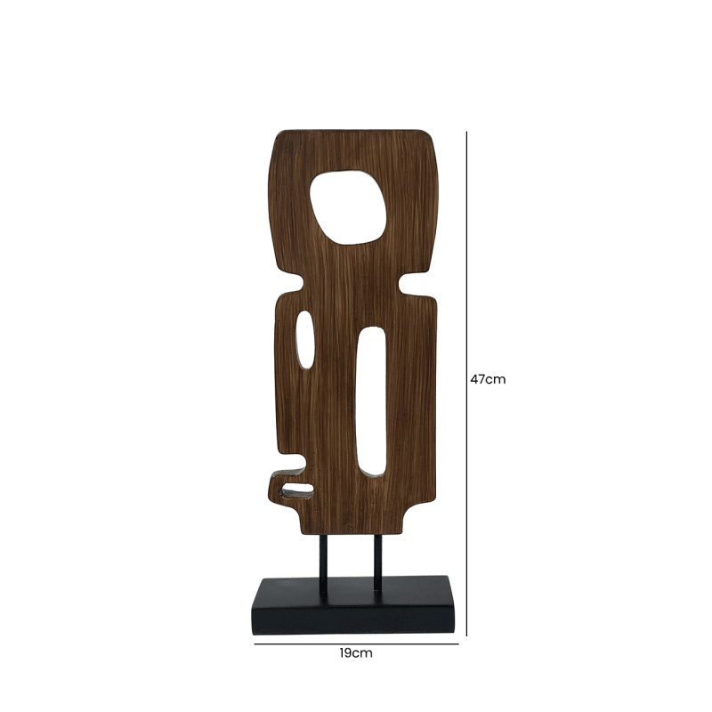 Black and Brown Abstract Polyresin Sculpture