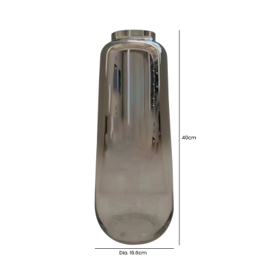 Chrome & Clear Glass Vase (40cm)