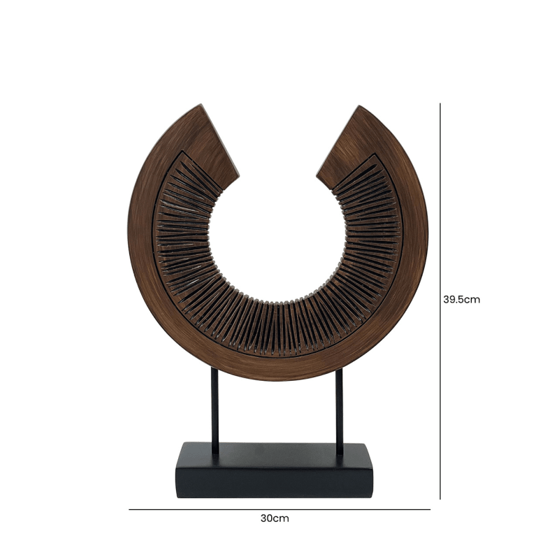 Black & Brown Semi circular Polyresin Sculpture