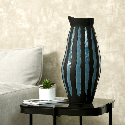 Black & Blue Ceramic Vase (32.5cm)