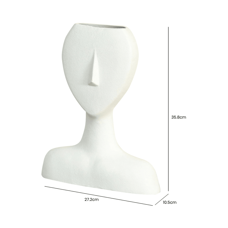 White Face Ceramic Vase