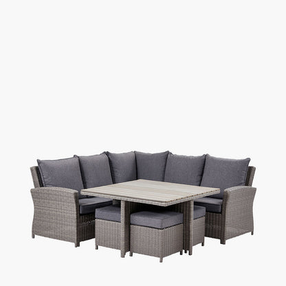Slate Grey Barbados Square Corner Set with Polywood Top