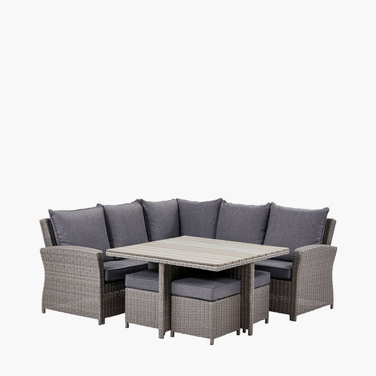 Slate Grey Barbados Square Corner Set with Polywood Top