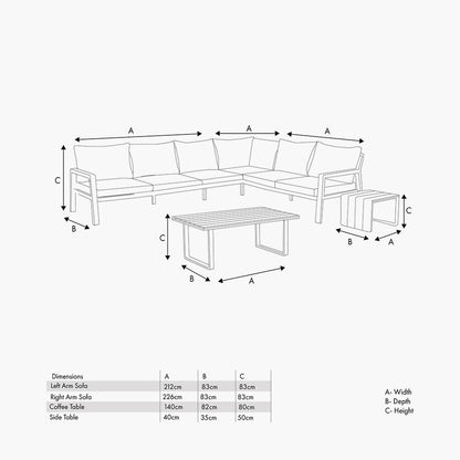 Stockholm Limestone Outdoor Seating Set