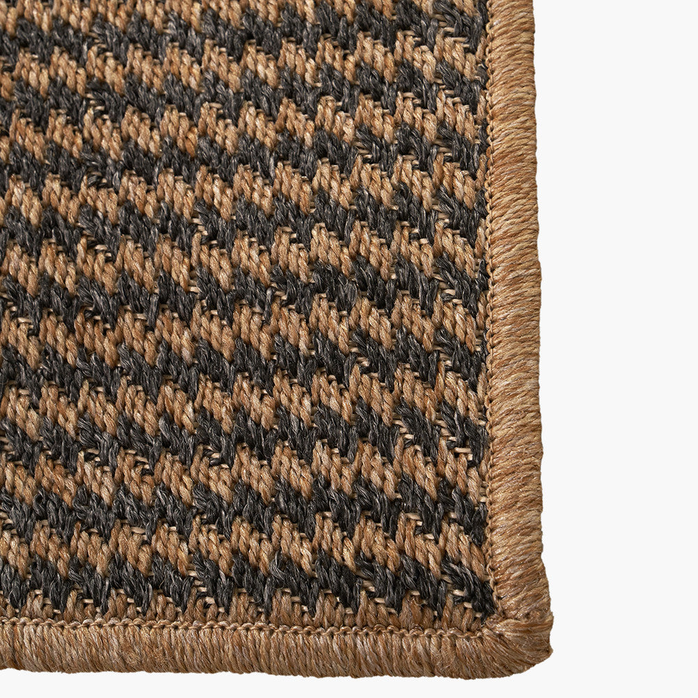 Indoor Outdoor Natural and Slate Grey Design Rug