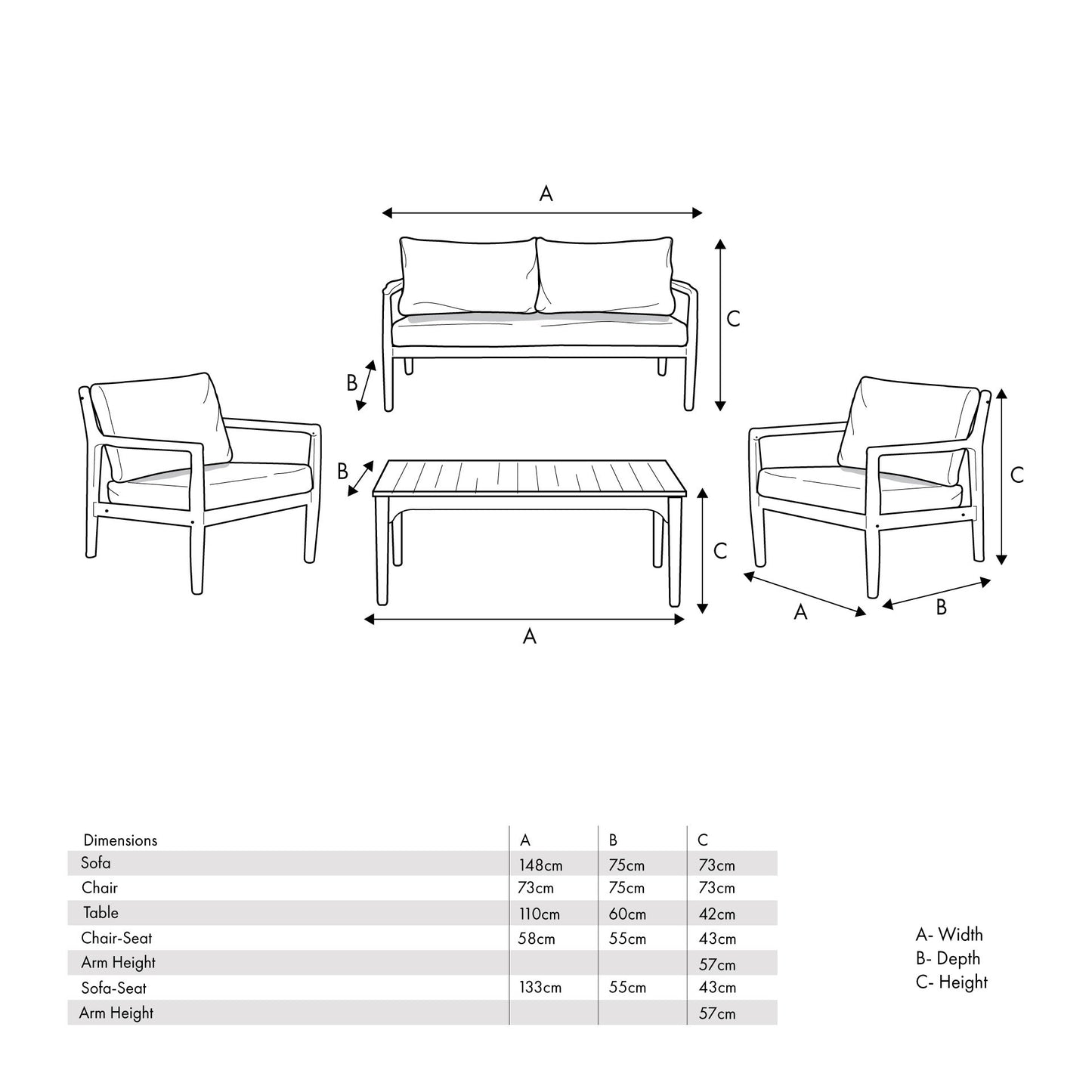 Malta Outdoor Seating Set